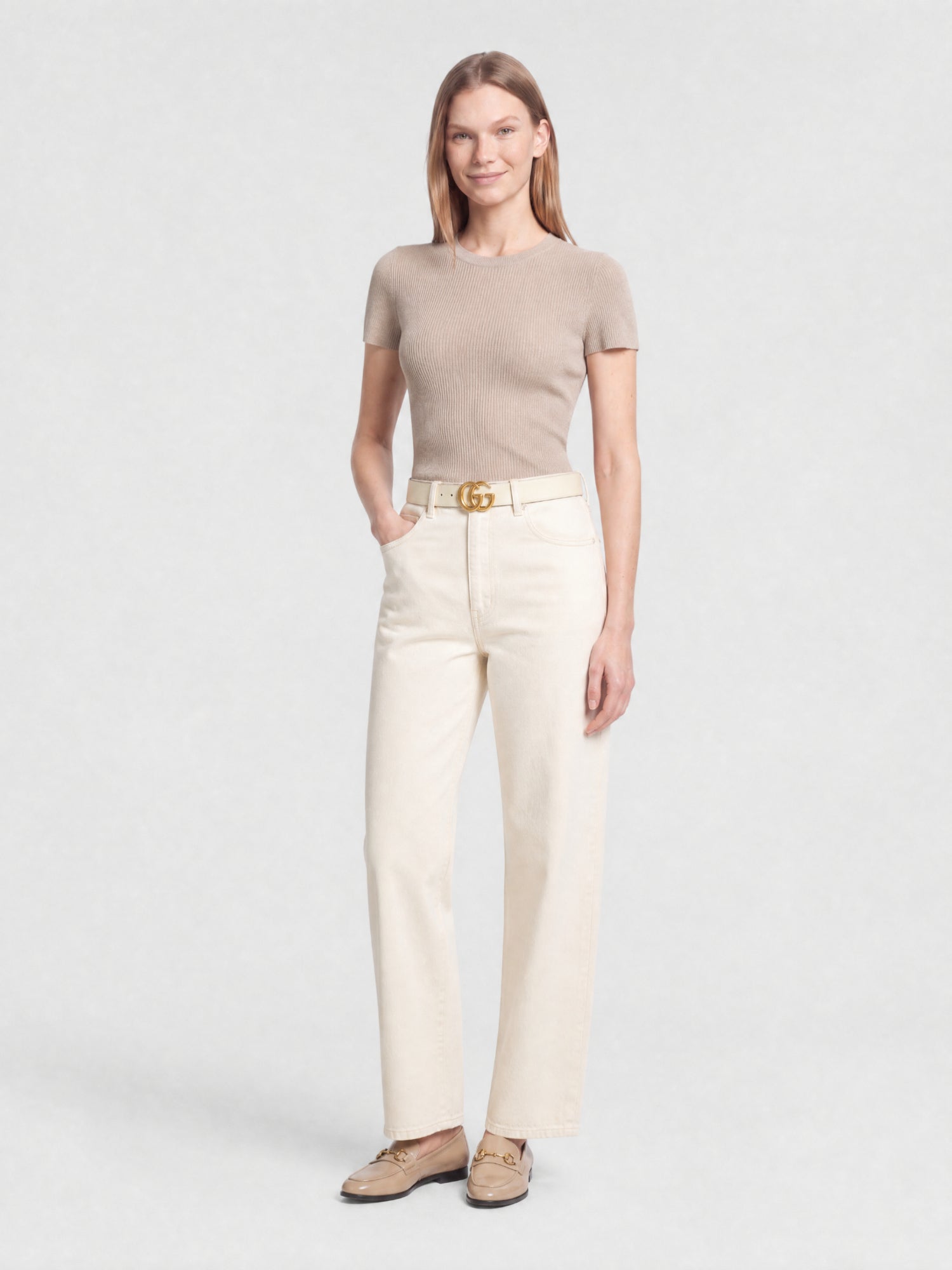 GG white W.40 Belt - White