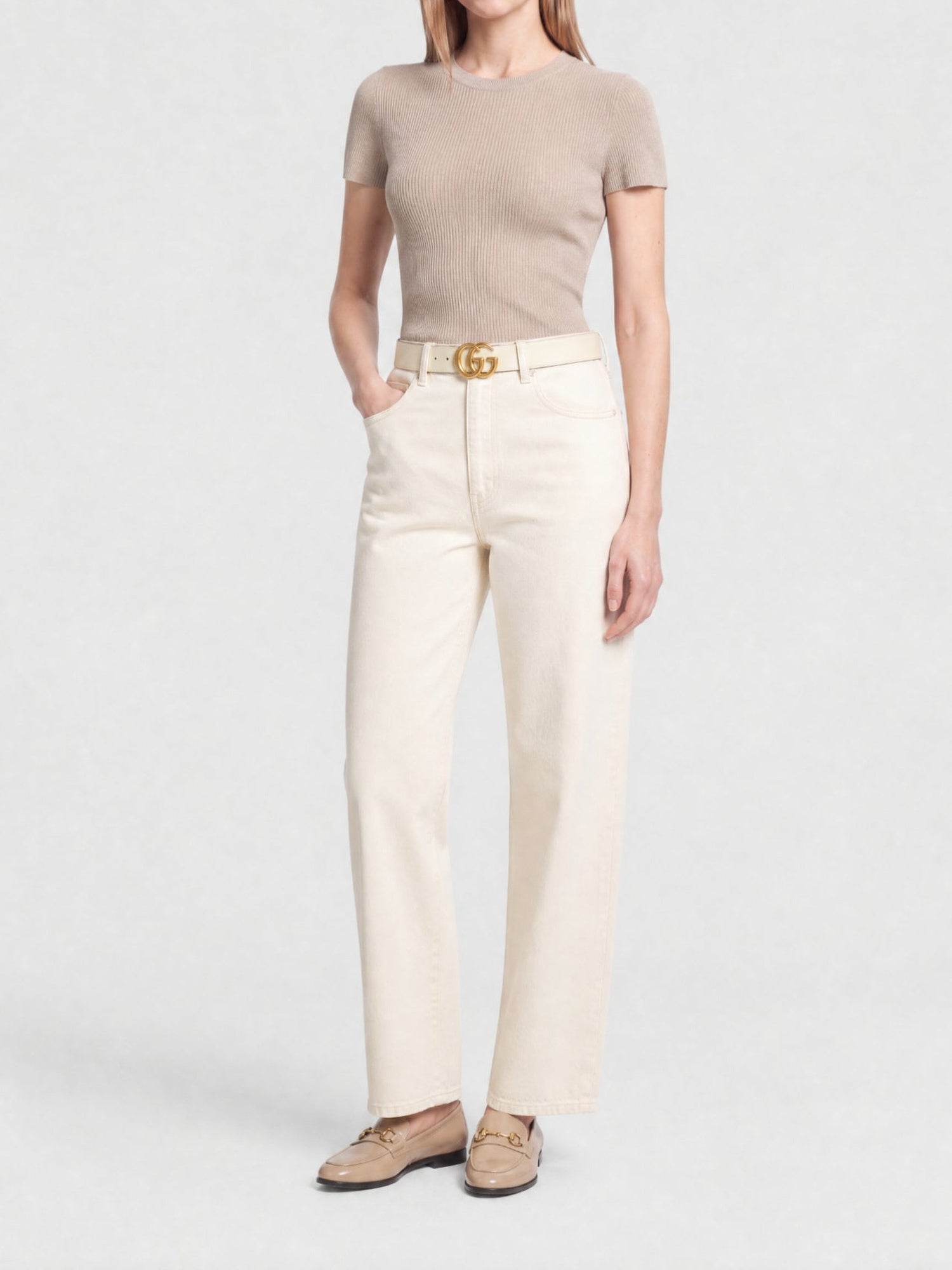 GG white W.40 Belt - White