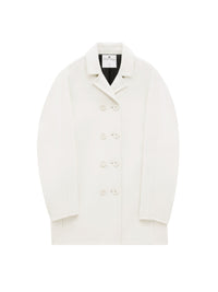 Circle wool Coat - White