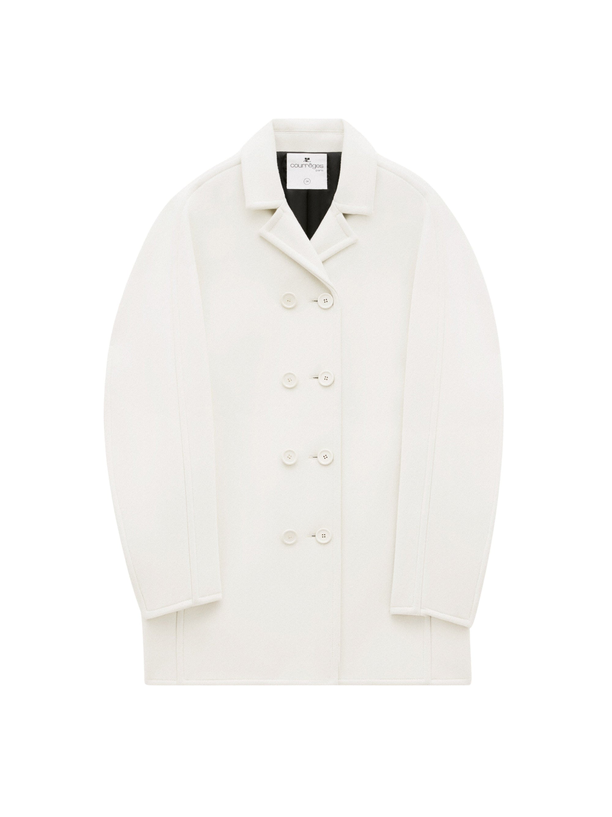 Circle wool Coat - White