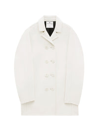 Circle wool Coat - Heritage White