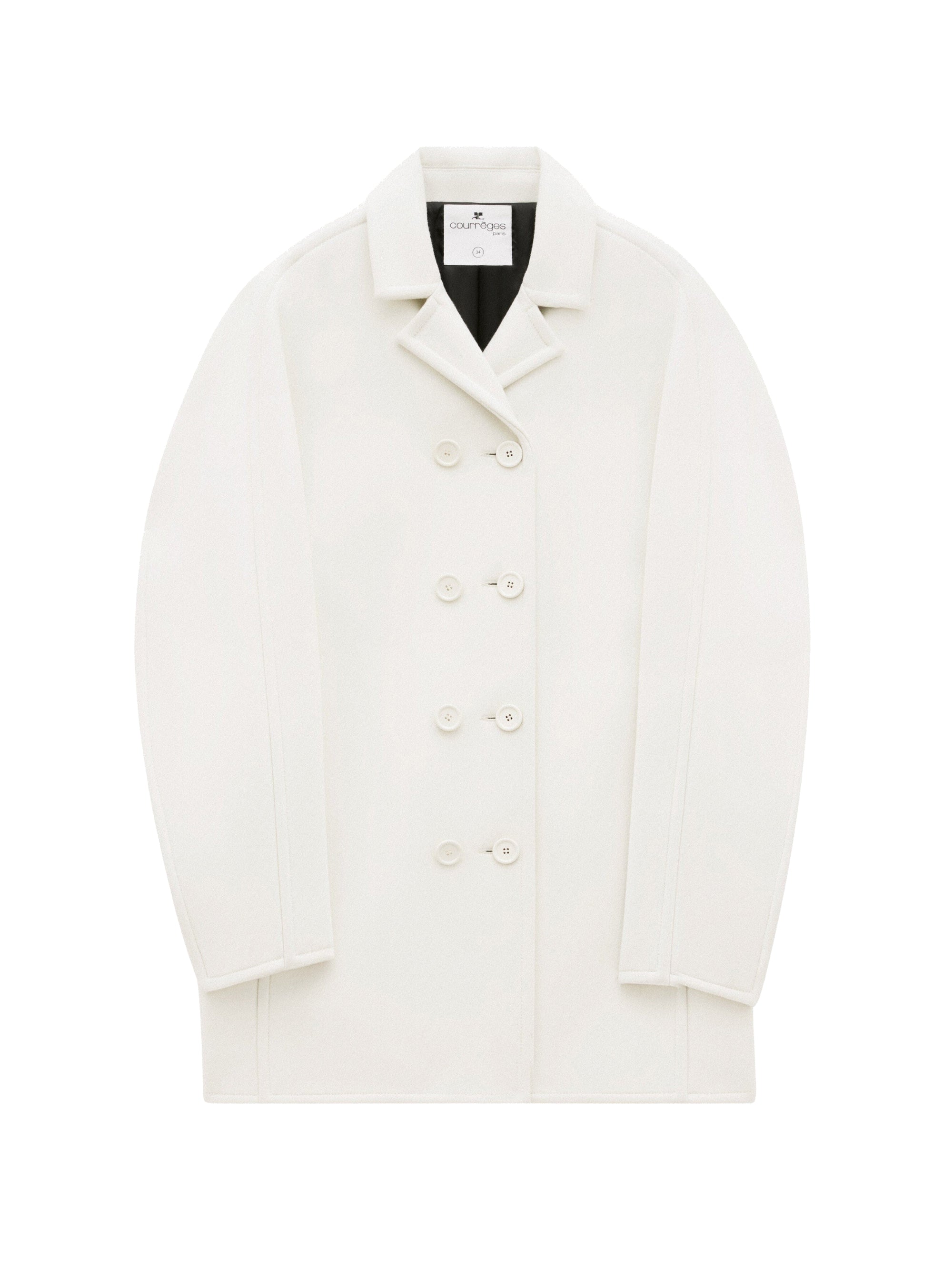 Circle wool Coat - Heritage White