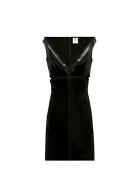 Patent diamond cut-out Dress - Black