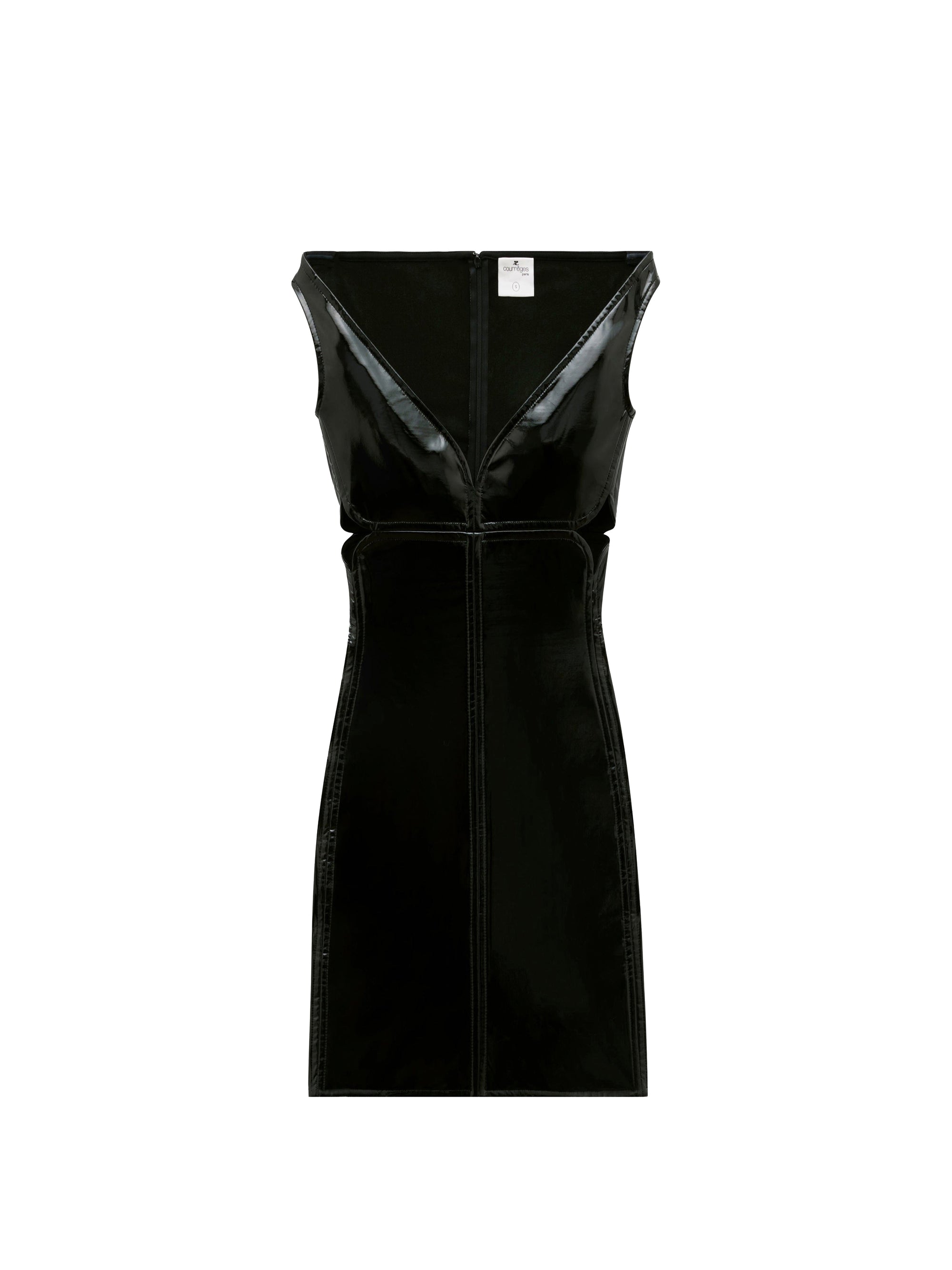 Patent diamond cut-out Dress - Black