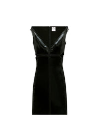 Patent diamond cut-out Dress - Black