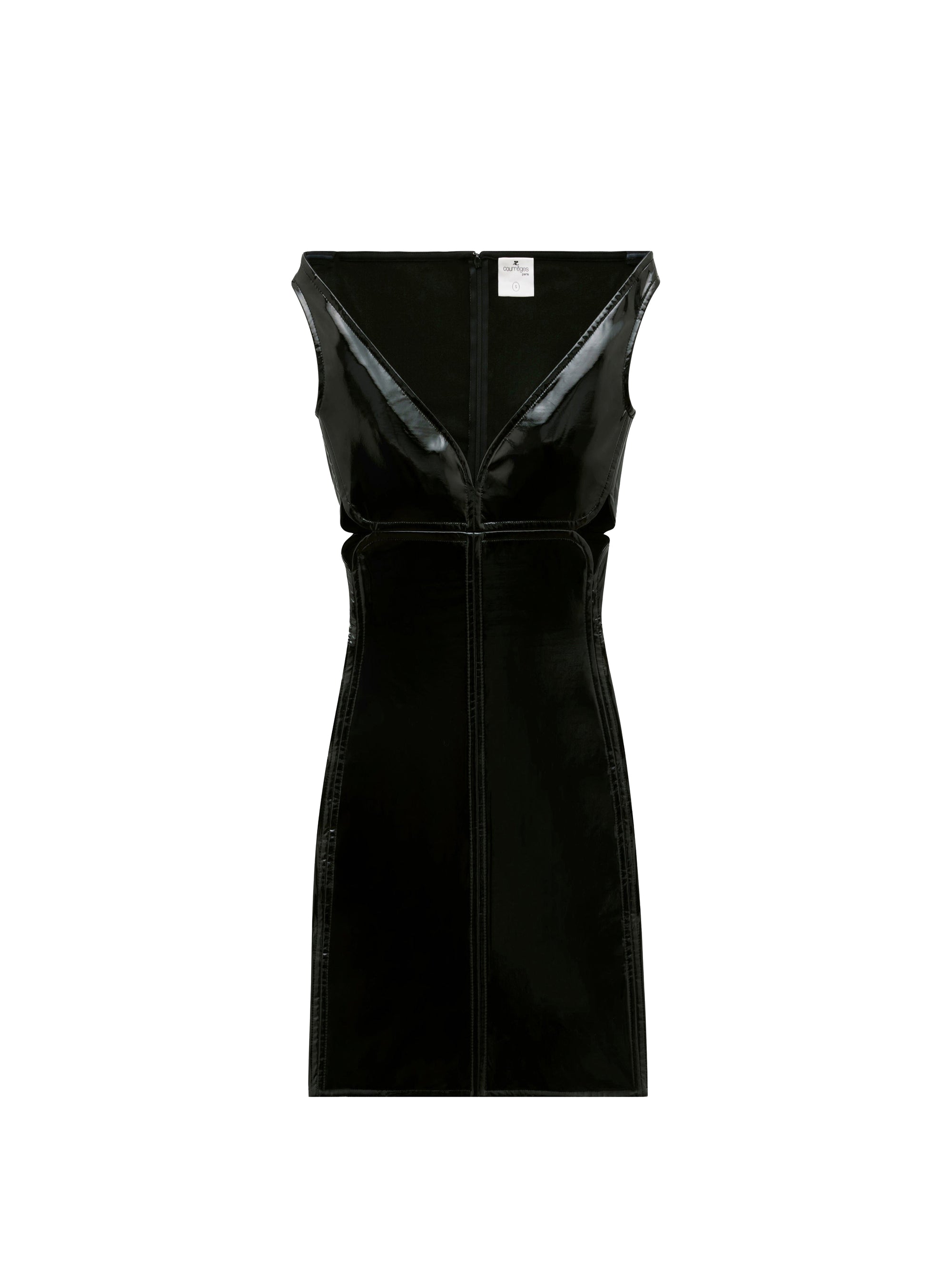 Patent diamond cut-out Dress - Black