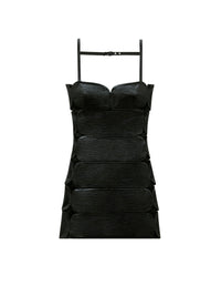 Diamond cut-out vinyl Dress - Black