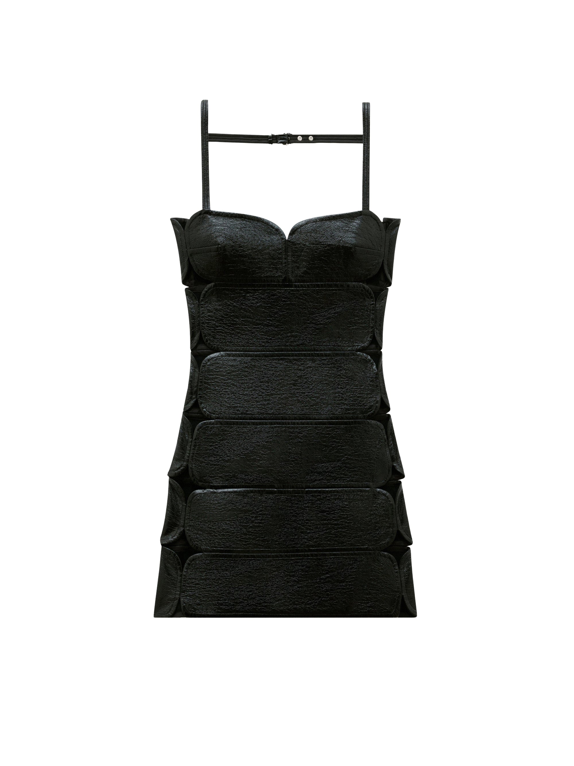 Diamond cut-out vinyl Dress - Black