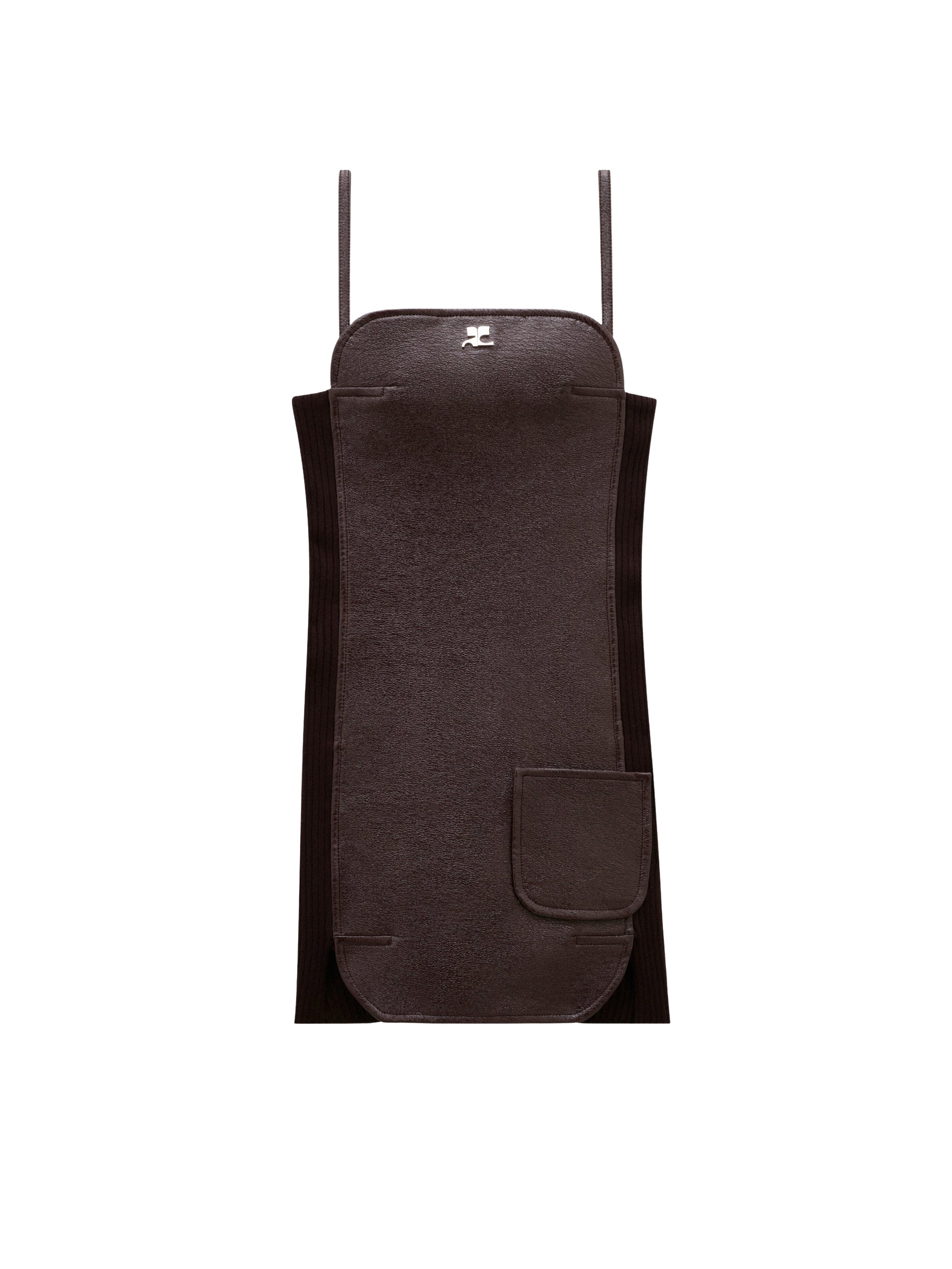 Vinyl bi-material octagon Dress - Burgundy