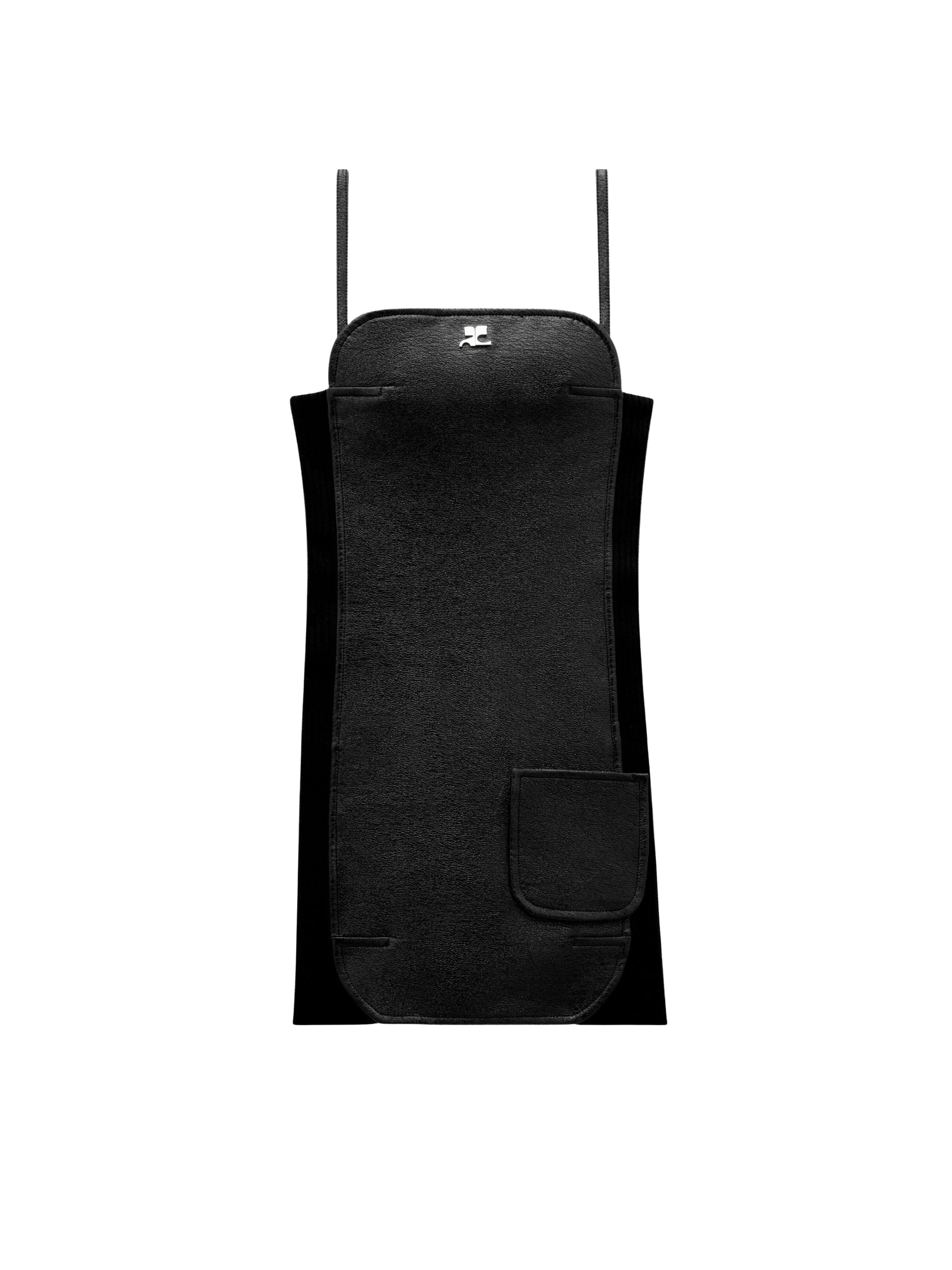 Vinyl bi-material octagon Dress - Black
