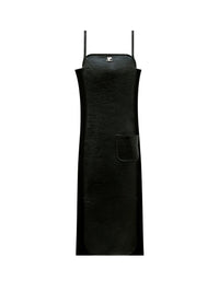 Vinyl bi-material octagon Dress - Black