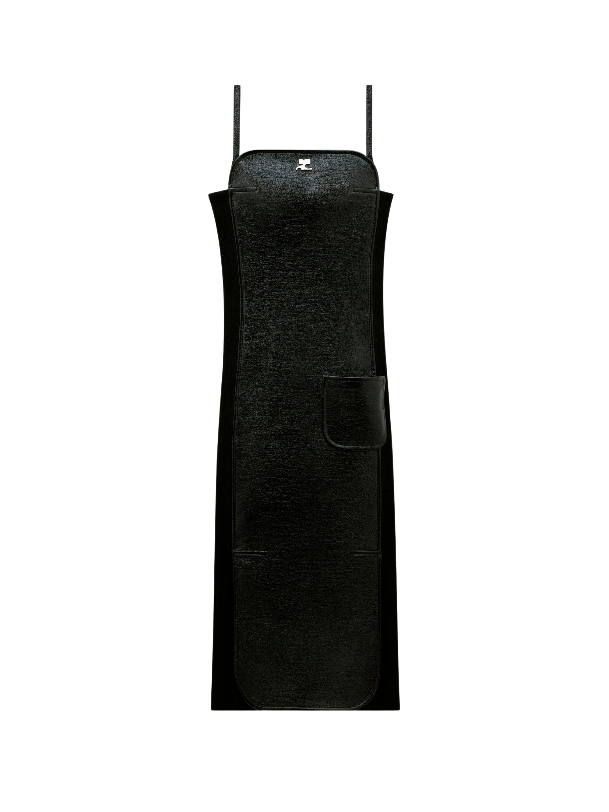 Vinyl bi-material octagon Dress - Black