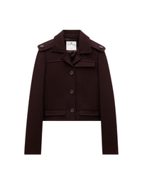 Shoulder pad crepe Jacket - Burgundy