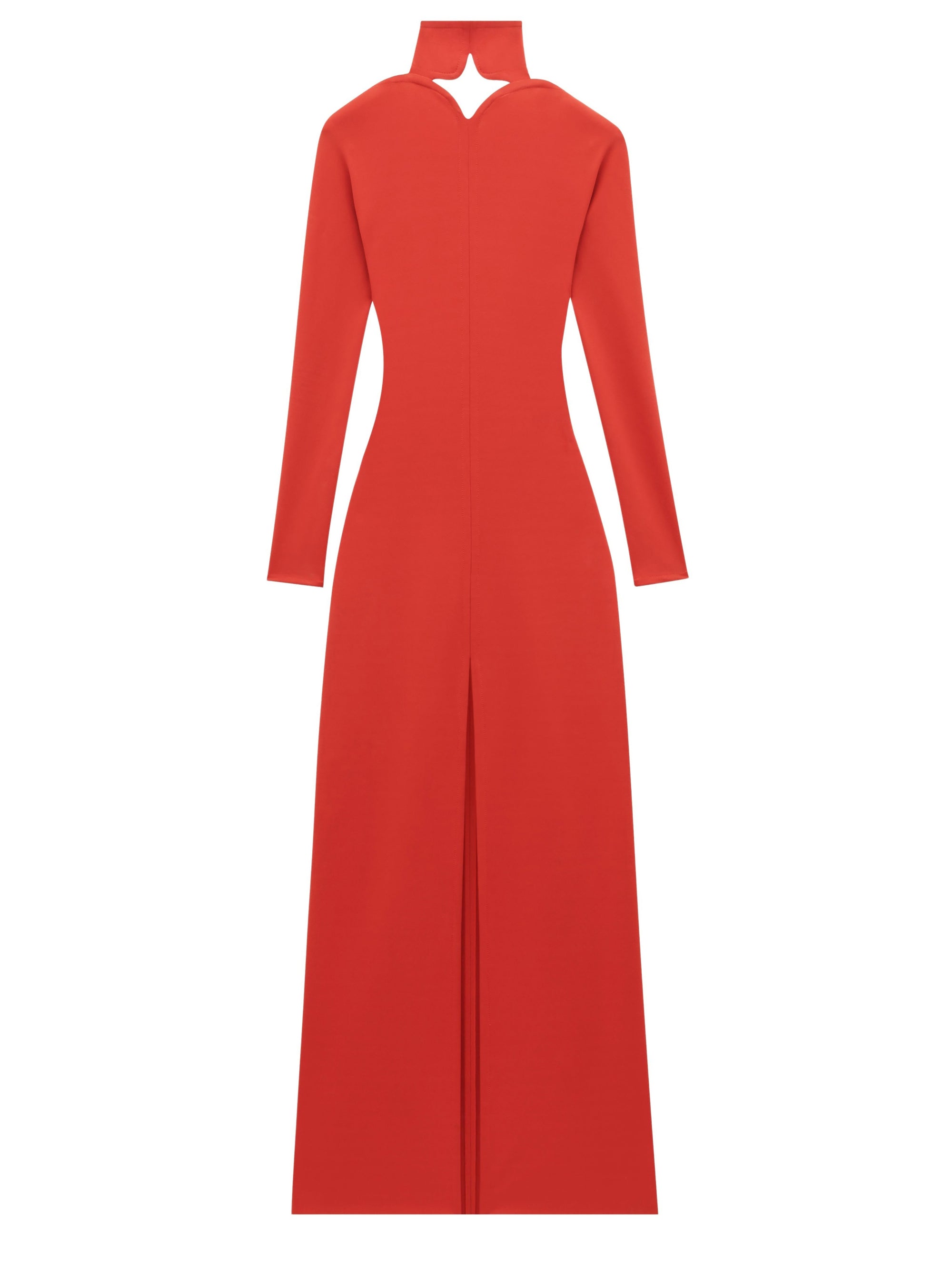 Diamond neck open back Dress - Red