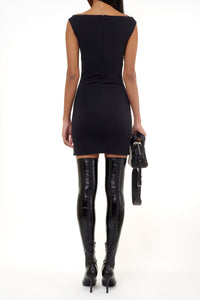 Swallow breast milano Dress - Black