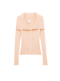 Folded rib knit Cardigan - Orange
