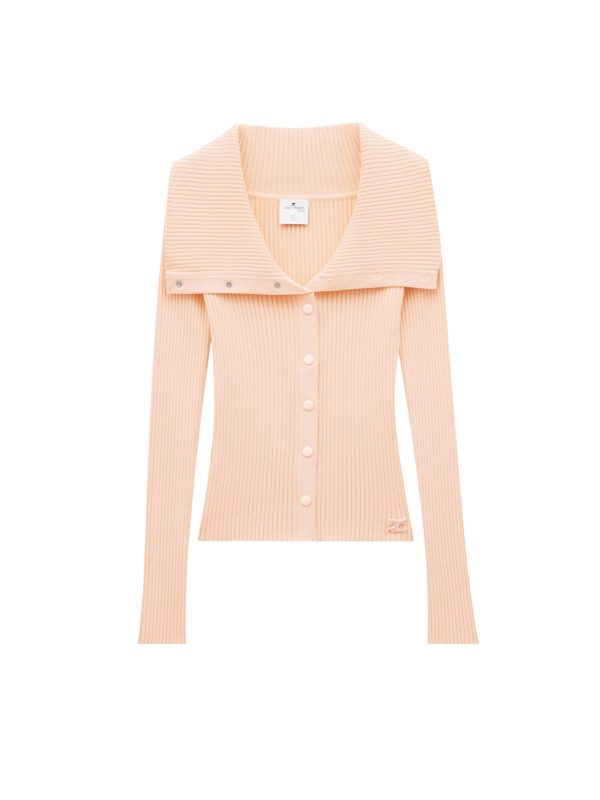 Folded rib knit Cardigan - Orange