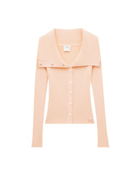 Folded rib knit Cardigan - Neon Orange Bleach
