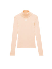 Reedition mockneck rib Sweater - Neon Orange Bleach