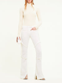 Re-edition ribbed knit high-neck Sweater - Beige
