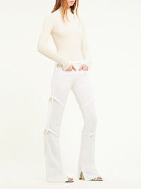 Re-edition ribbed knit high-neck Sweater - Beige