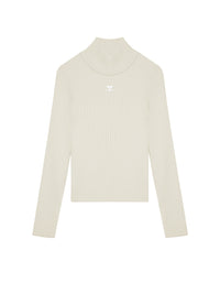 Re-edition ribbed knit high-neck Sweater - Beige