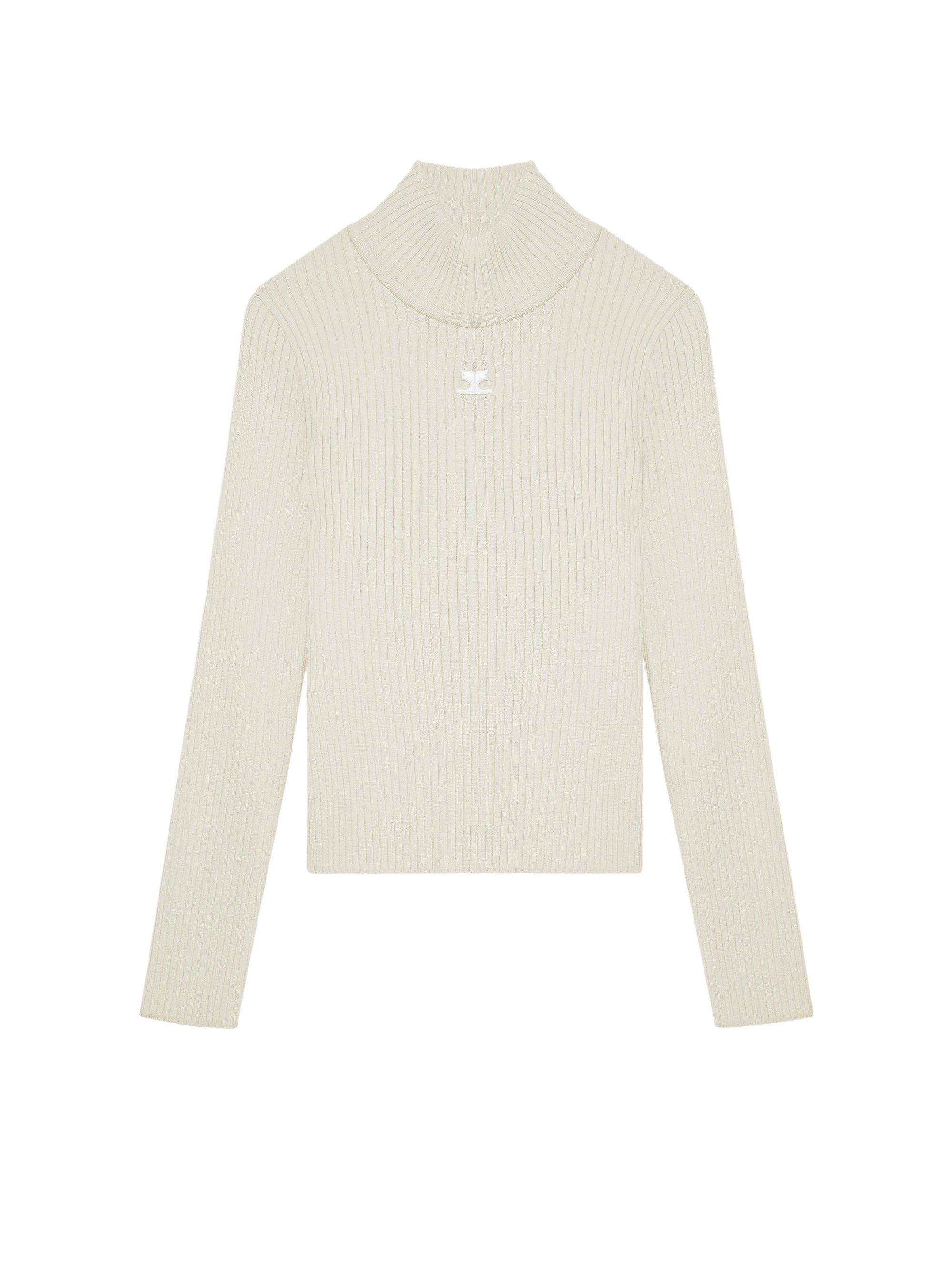 Re-edition ribbed knit high-neck Sweater - Beige