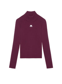 Reedition mockneck rib Sweater - Burgundy
