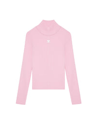 Reedition mockneck rib Sweater - Pink