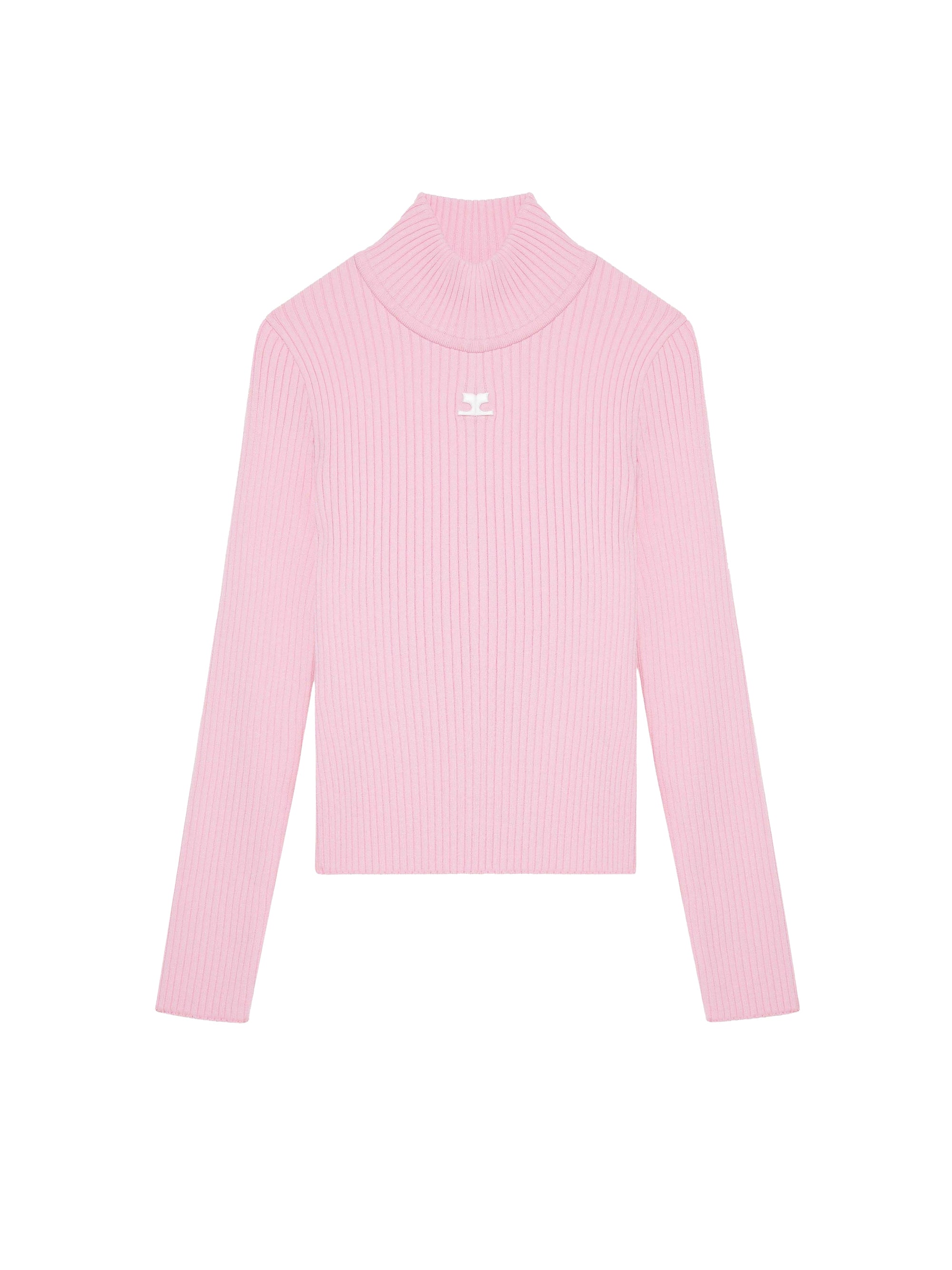 Reedition mockneck rib Sweater - Pink