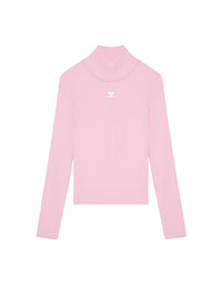 Reedition mockneck rib Sweater - Pink