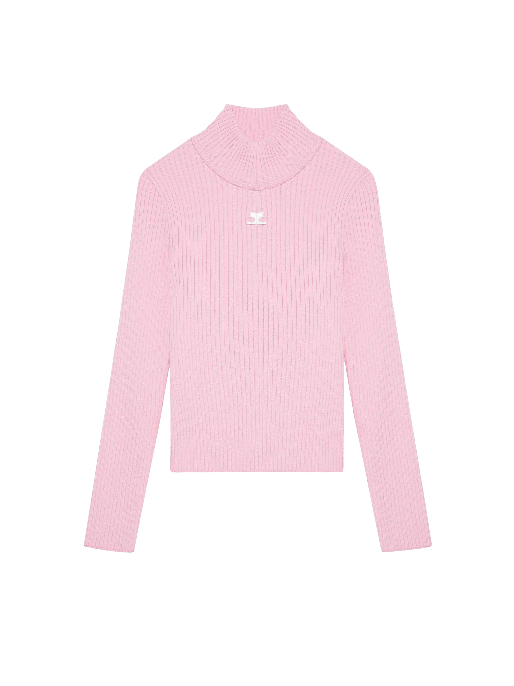 Reedition mockneck rib Sweater - Pink