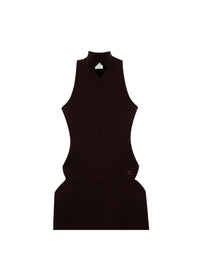 Diamond neck milano Dress - Burgundy
