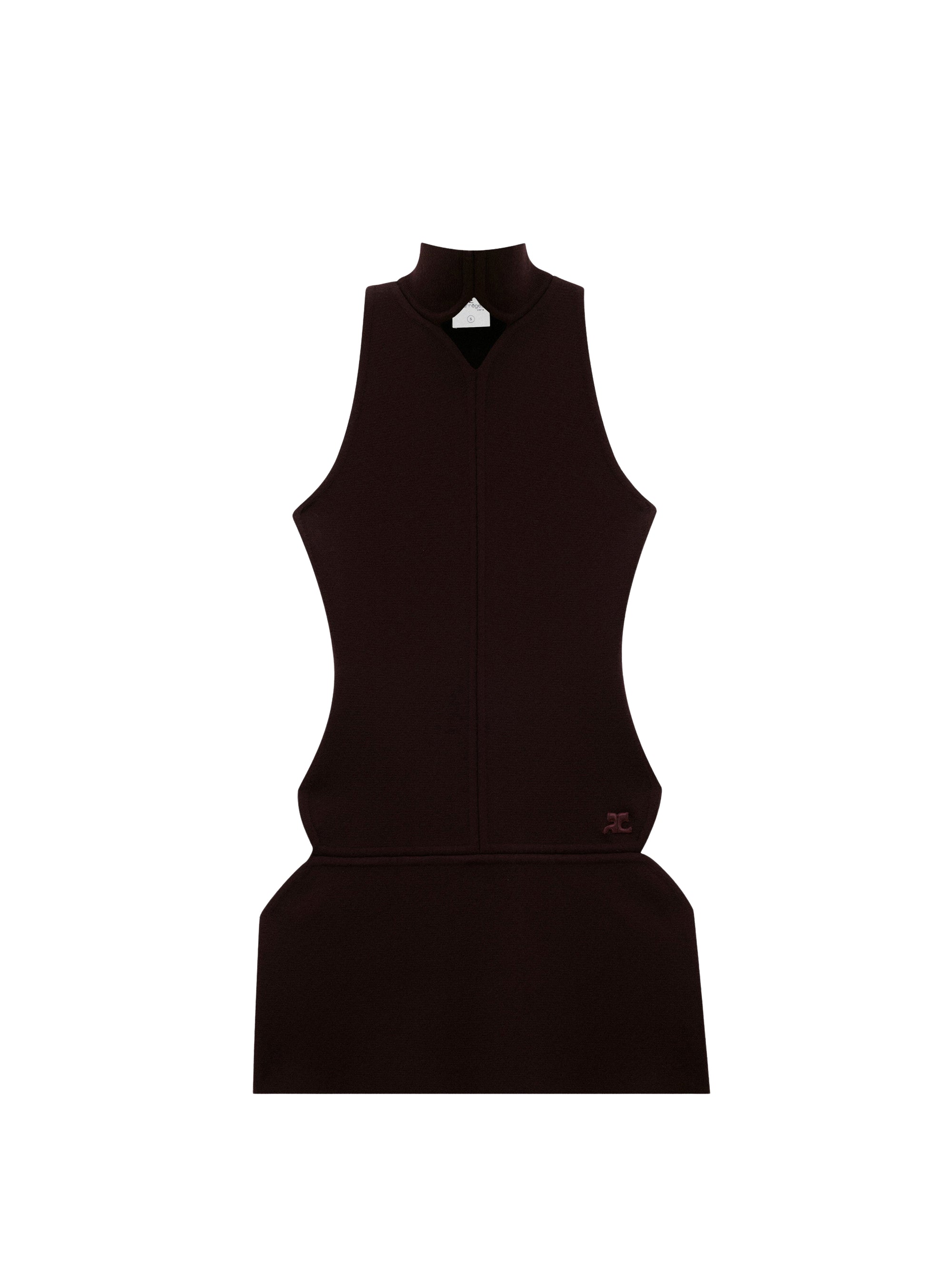 Diamond neck milano Dress - Burgundy
