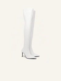 Stiletto vinyl High Boots - White