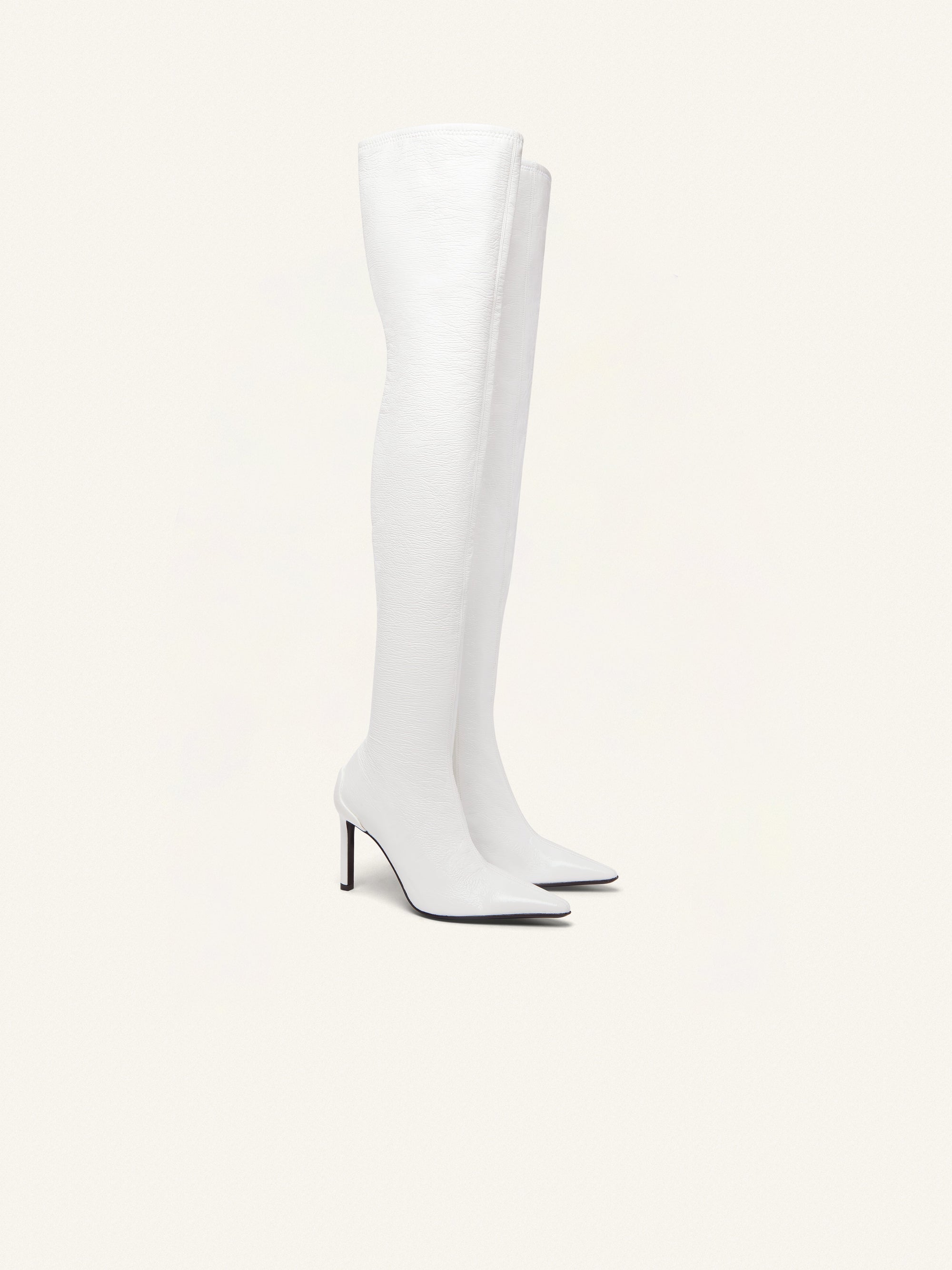 Stiletto vinyl High Boots - White