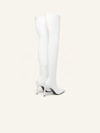 Stiletto vinyl High Boots - White