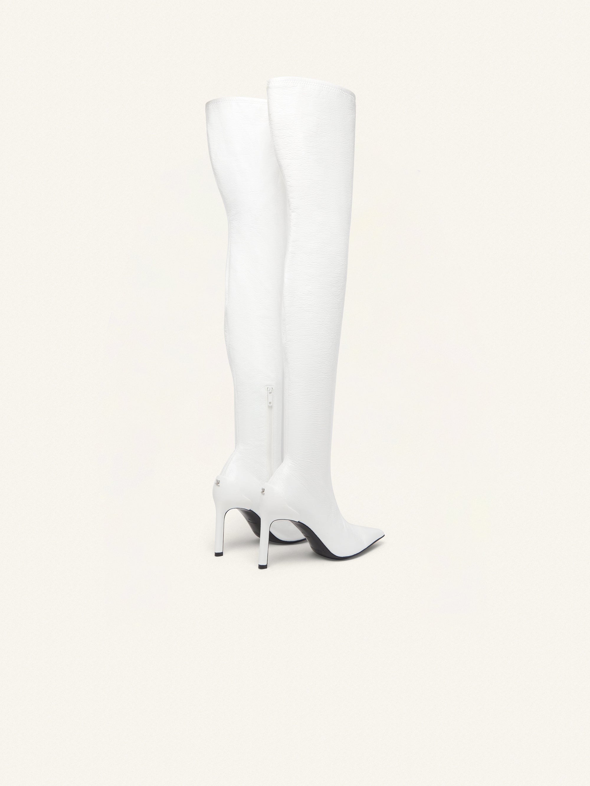 Stiletto vinyl High Boots - White