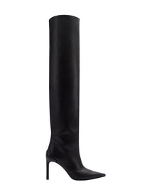 Sharp leather high Boots - Black