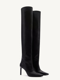 Sharp leather high Boots - Black