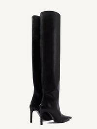 Sharp leather high Boots - Black