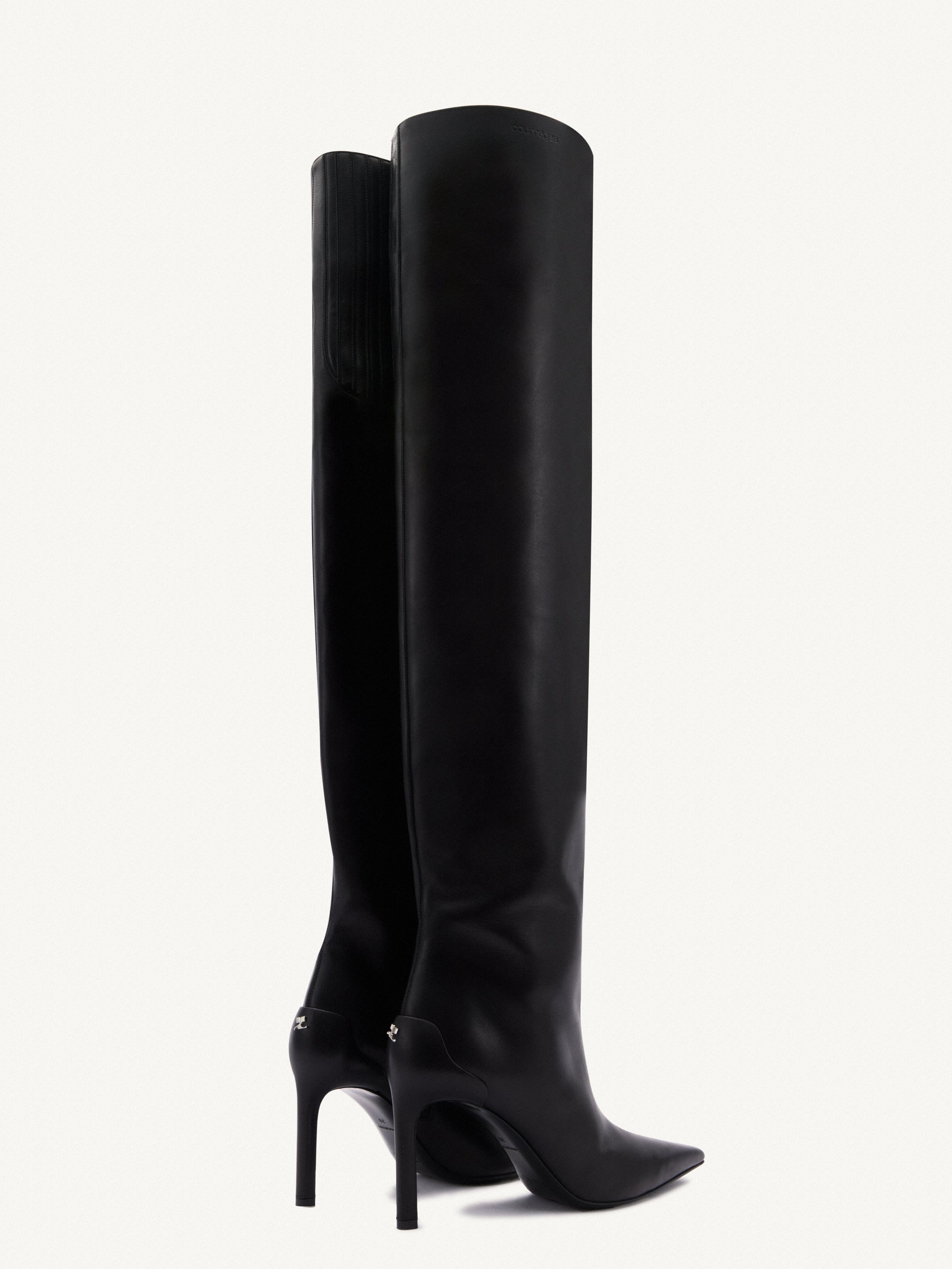 Sharp leather high Boots - Black
