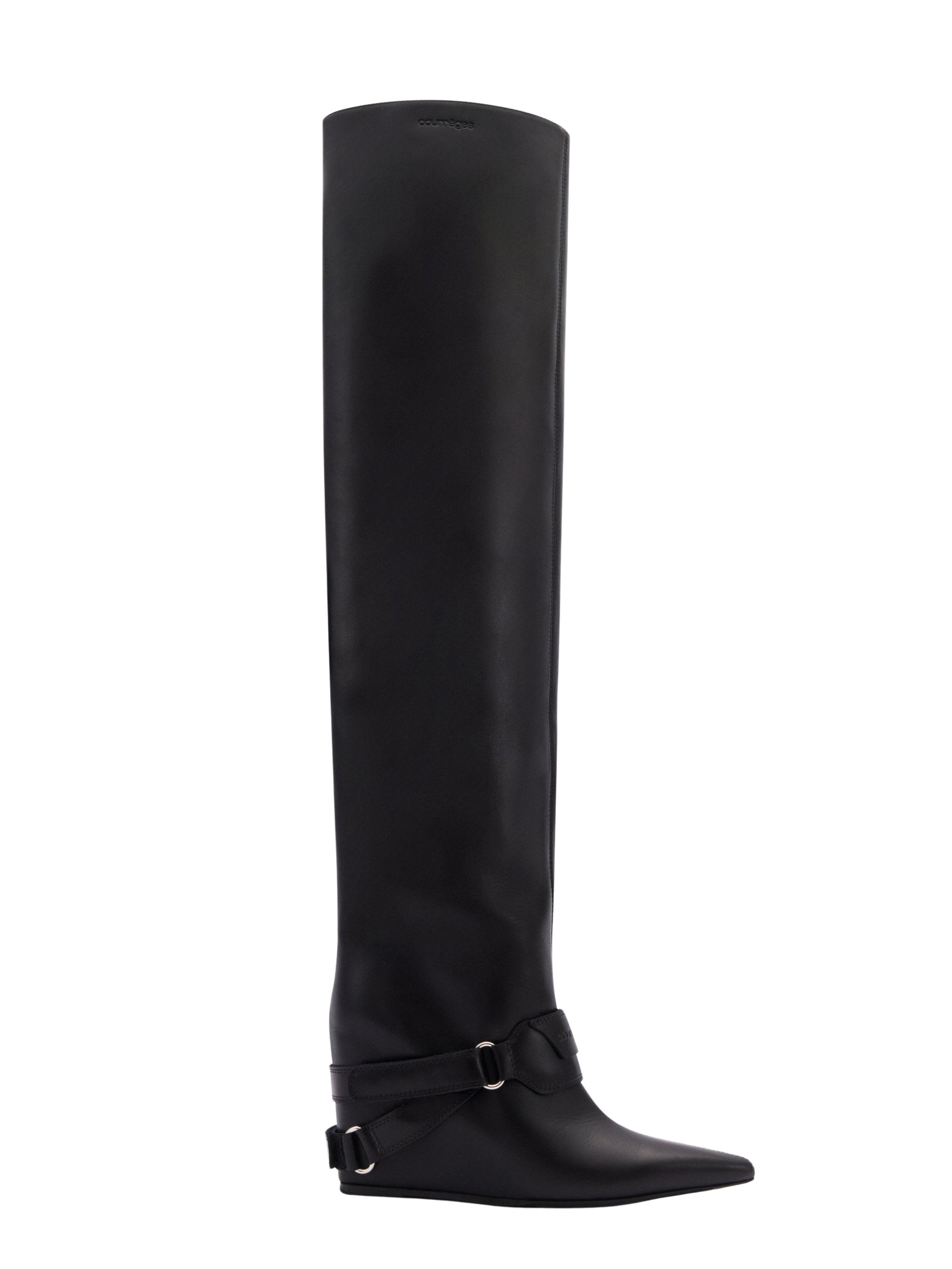 Wedged leather Boots - Black