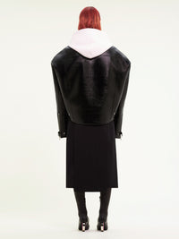 Cocoon vinyl biker Jacket - Black