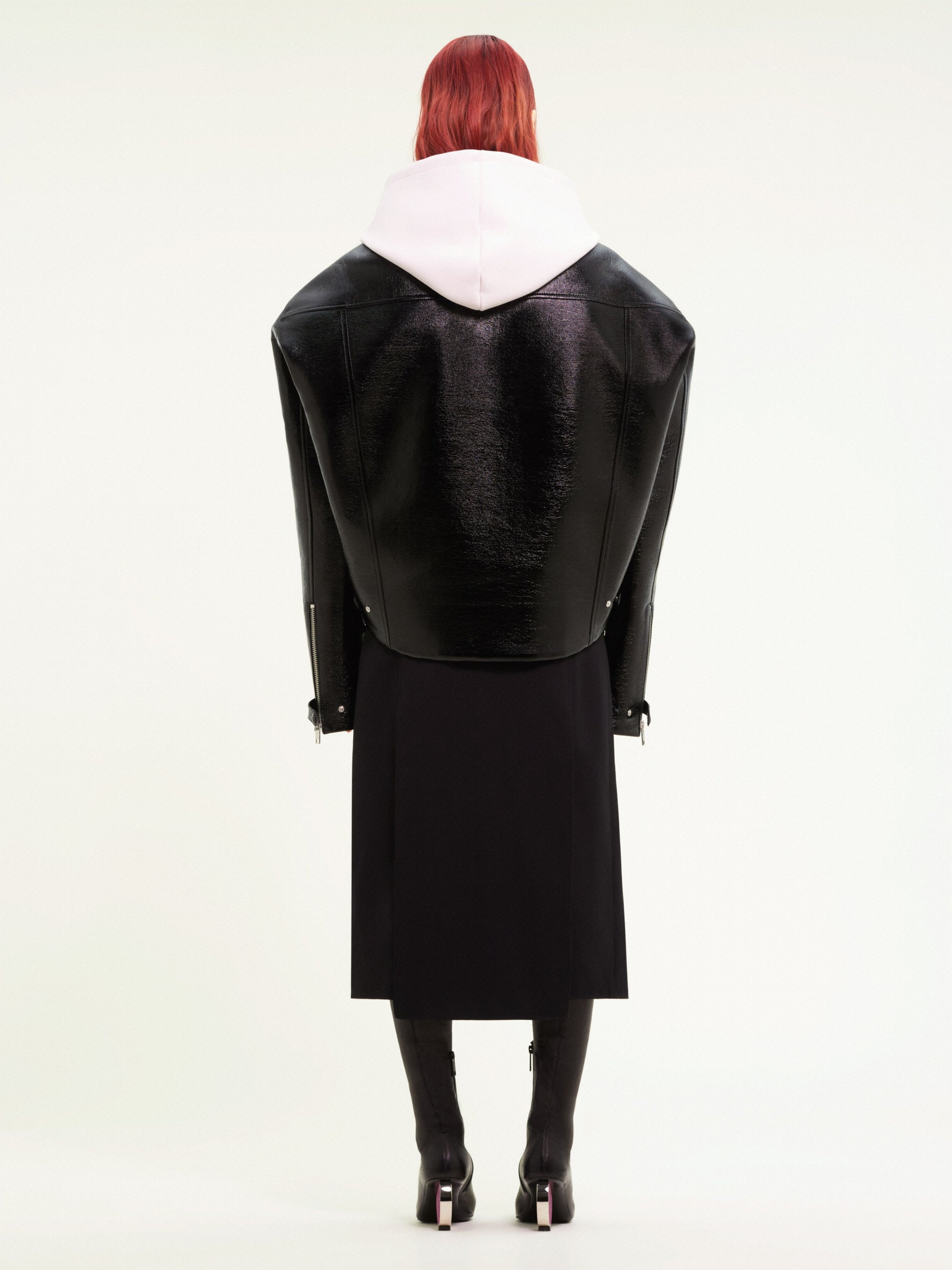 Cocoon vinyl biker Jacket - Black