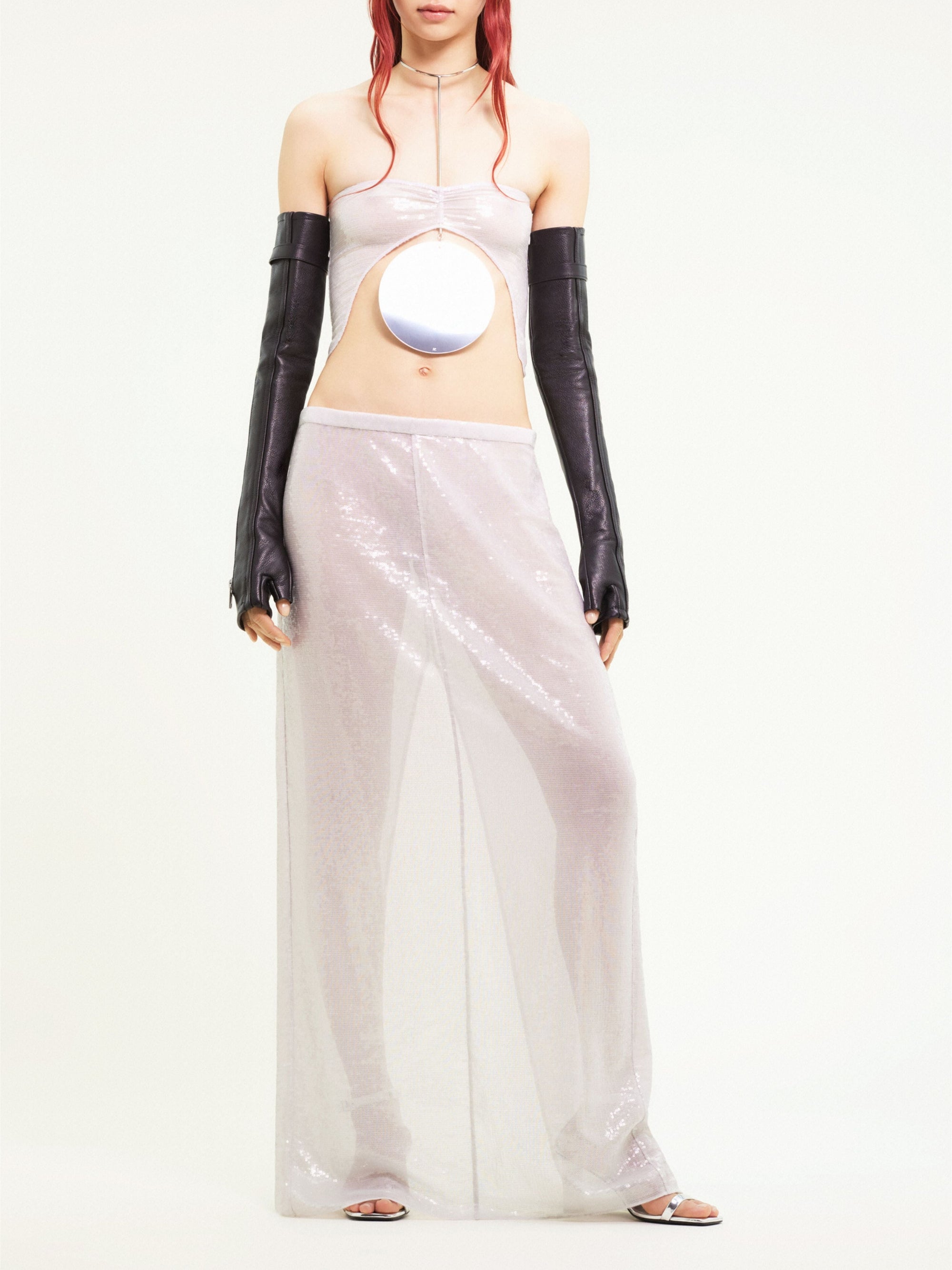New age glitter tulle Bra - Grey