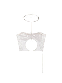 New age glitter tulle Bra - Grey