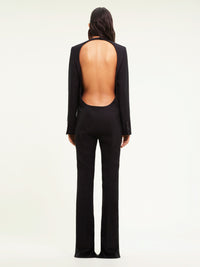 Open-back holistic wool Jumpsuit - Black