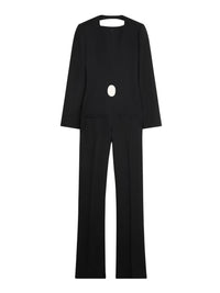 Open-back holistic wool Jumpsuit - Black