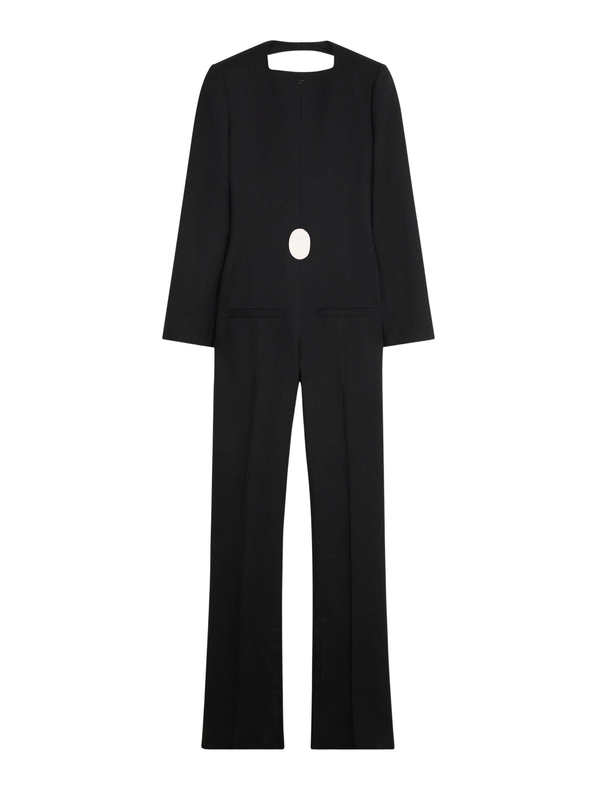 Open-back holistic wool Jumpsuit - Black